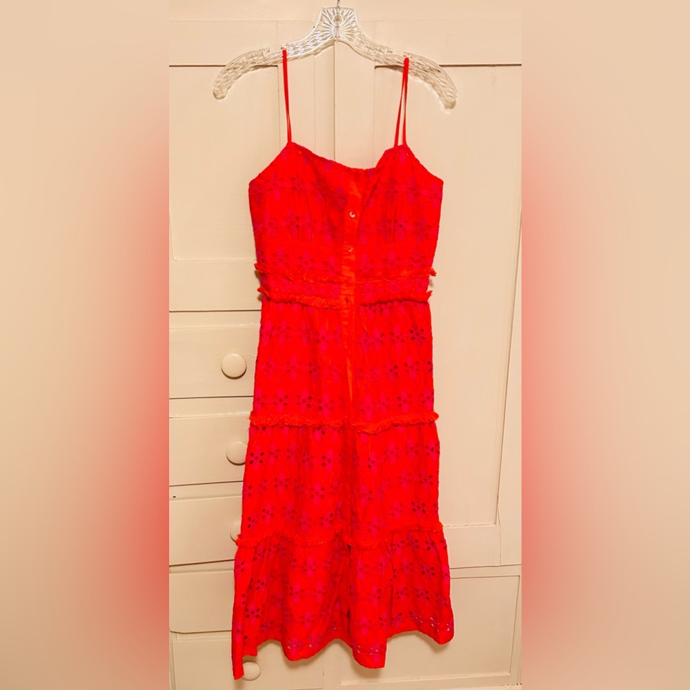 J Crew perfect condition pink and orange button front dress